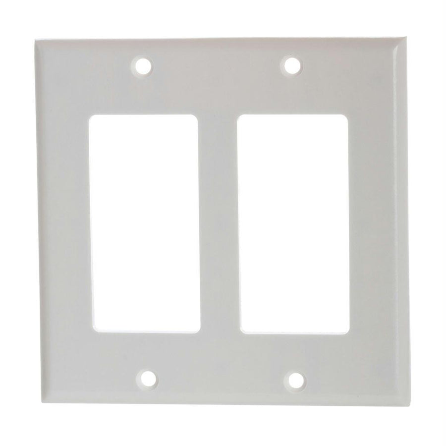 White Decora Wall Plate - 2-gang