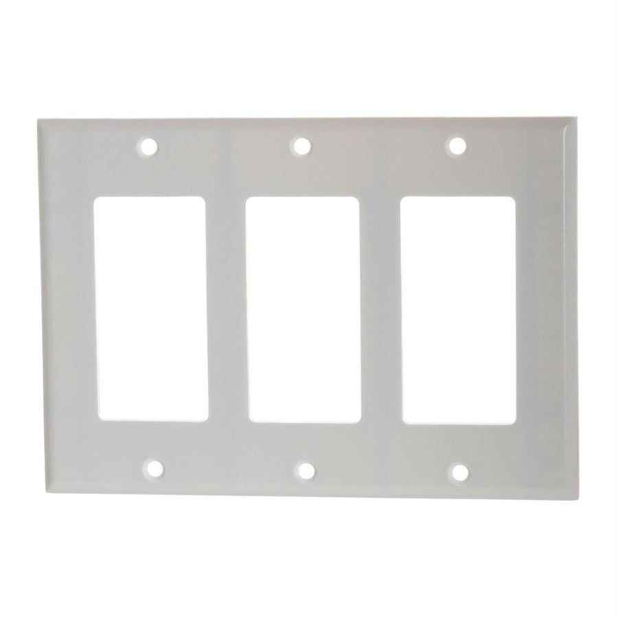 White Decora Wall Plate - 3-gang