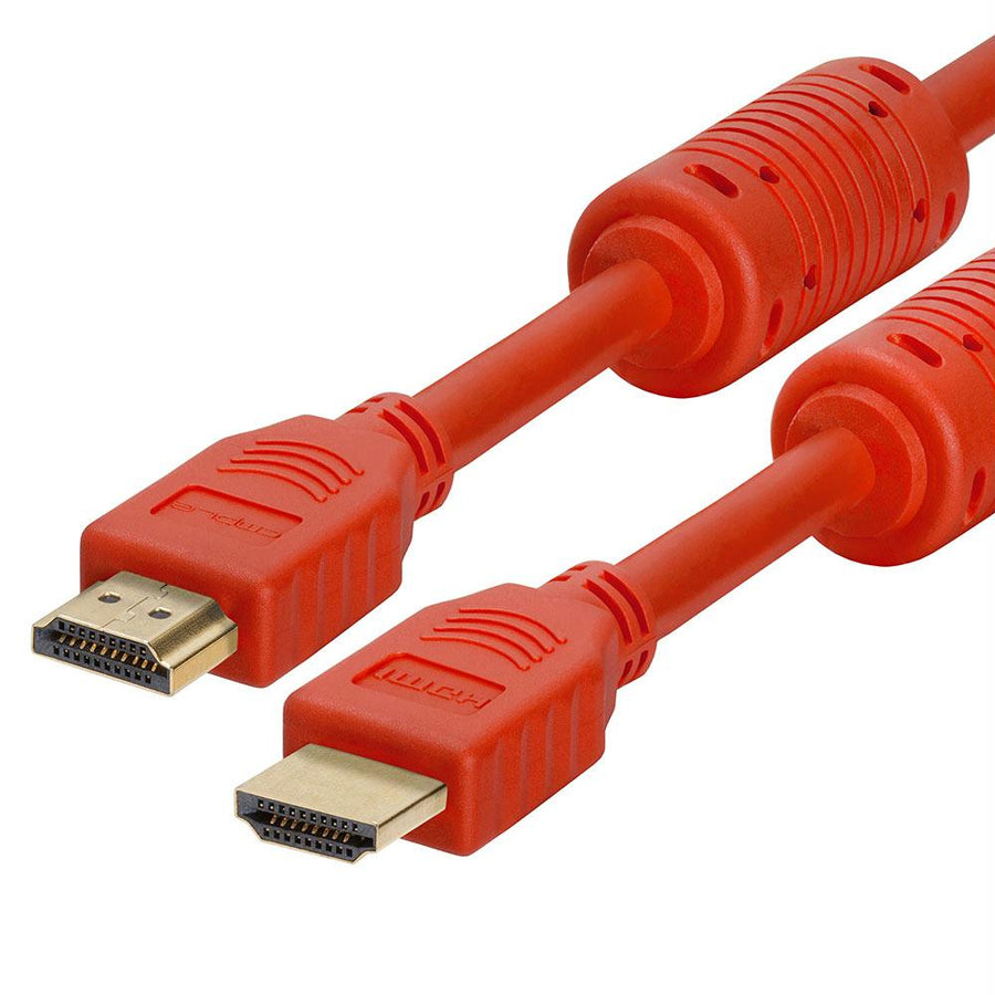 Cmple - Hdmi Cable 1.5ft High Speed Hdtv Ultra-hd (uhd) 3d, 4k @60hz,18gbps 28awg Hdmi Cord Audio Return 1.5 Feet Red