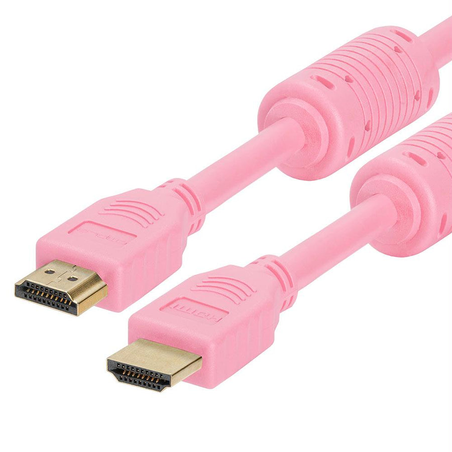 Cmple - Hdmi Cable 1.5ft High Speed Hdtv Ultra-hd (uhd) 3d, 4k @60hz, 18gbps 28awg Hdmi Cord Audio Return 1.5 Feet Pink