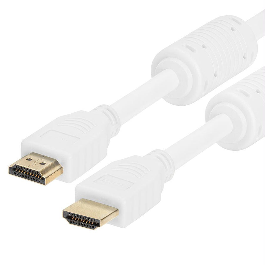 Cmple - Hdmi Cable 1.5ft High Speed Hdtv Ultra-hd (uhd) 3d, 4k @60hz, 18gbps 28awg Hdmi Cord Audio Return 1.5 Feet White