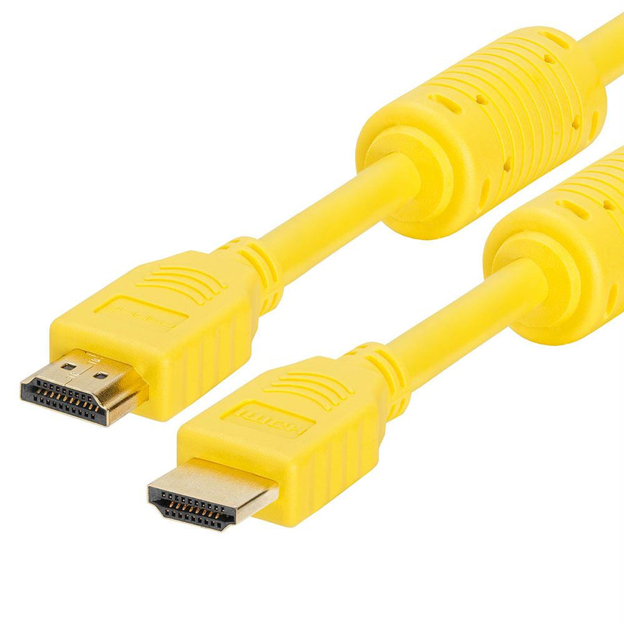 Cmple - Hdmi Cable 1.5ft High Speed Hdtv Ultra-hd (uhd) 3d, 4k @60hz, 18gbps 28awg Hdmi Cord Audio Return 1.5 Feet Yellow