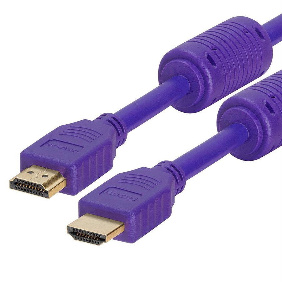 Cmple - Hdmi Cable 1.5ft High Speed Hdtv Ultra-hd (uhd) 3d, 4k @60hz, 18gbps 28awg Hdmi Cord Audio Return 1.5 Feet Purple