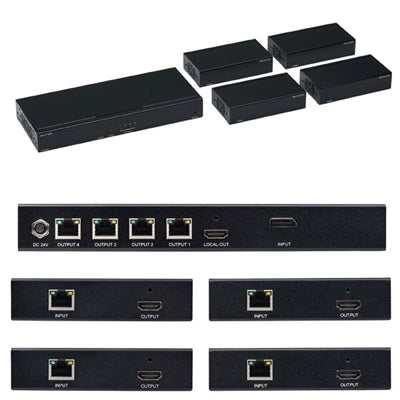 DP HDMI Cat6 Ext Split 4Port