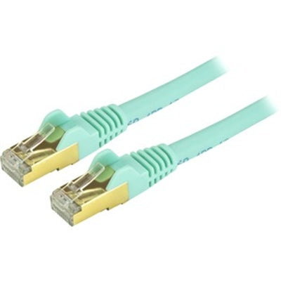 14ft Aqua Cat6a STP Cable