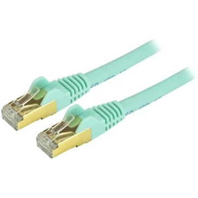 15ft Aqua Cat6a STP Cable