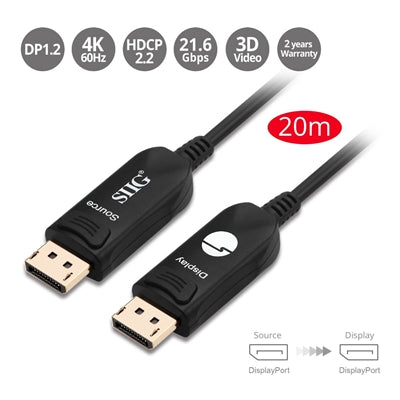 4K DP 1 2 AOC Cable 20M