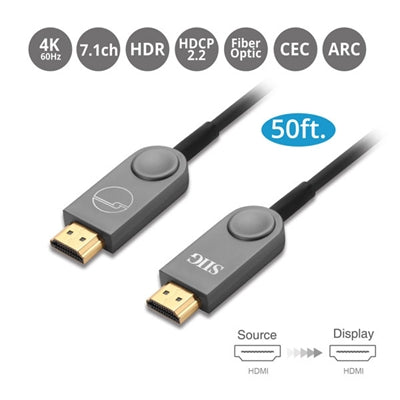 4K HDMI 2.0 Fiber Opt Cbl 15m