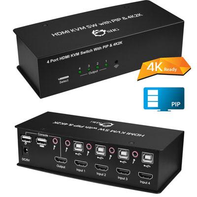 4x1 USB HDMI KVM Switch with 4