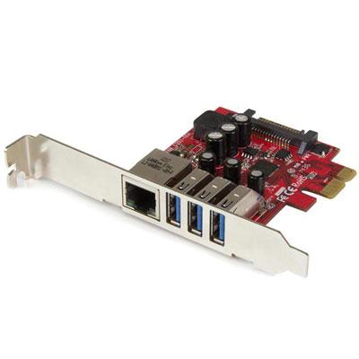 3 Port PCIe USB 3.0 Card GbE