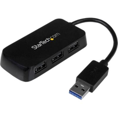 Black 4 Port Mini USB 3.0 Hub