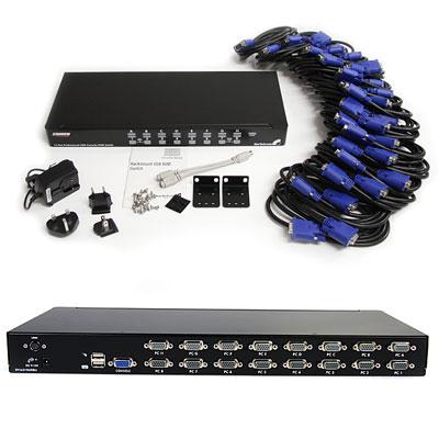 16 Port 1U USB KVM Switch Kit