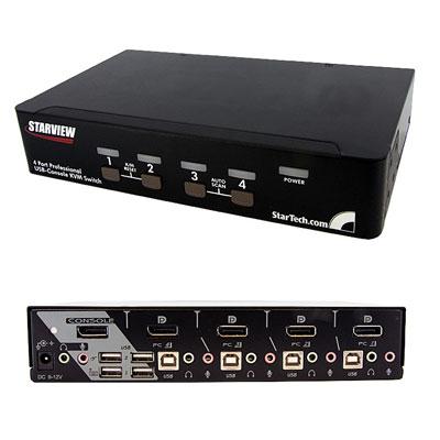 4 Port DisplayPort KVM Switch