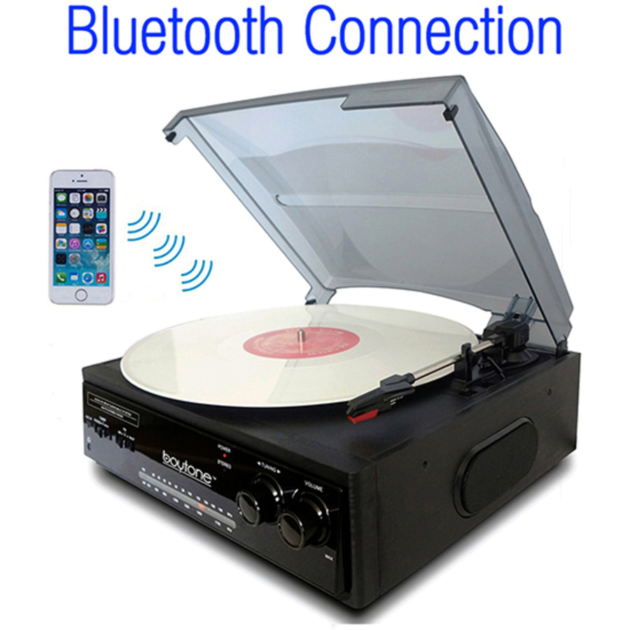 Boytone Bt-13b With Bluetooth Connection 3-speed Stereo Turntable Belt Drive 33/45/7