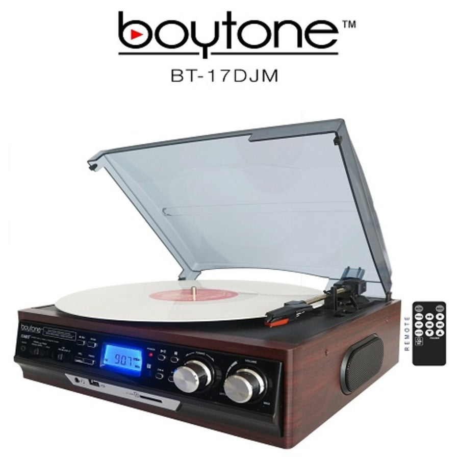 Boytone Bt-17djm 3-speed Stereo Turntable Belt Drive With 2 Built In Speakers Digita