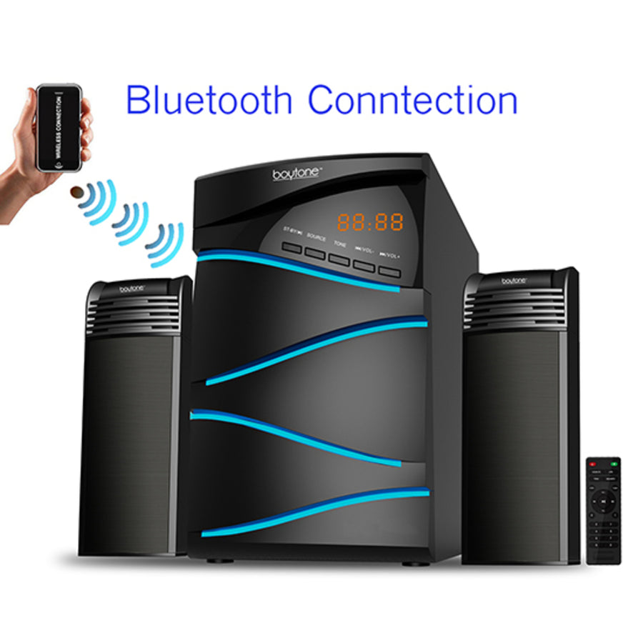Boytone Bt-428f, 2.1 Bluetooth Powerful Home Theater Speaker System, With Fm Radio,