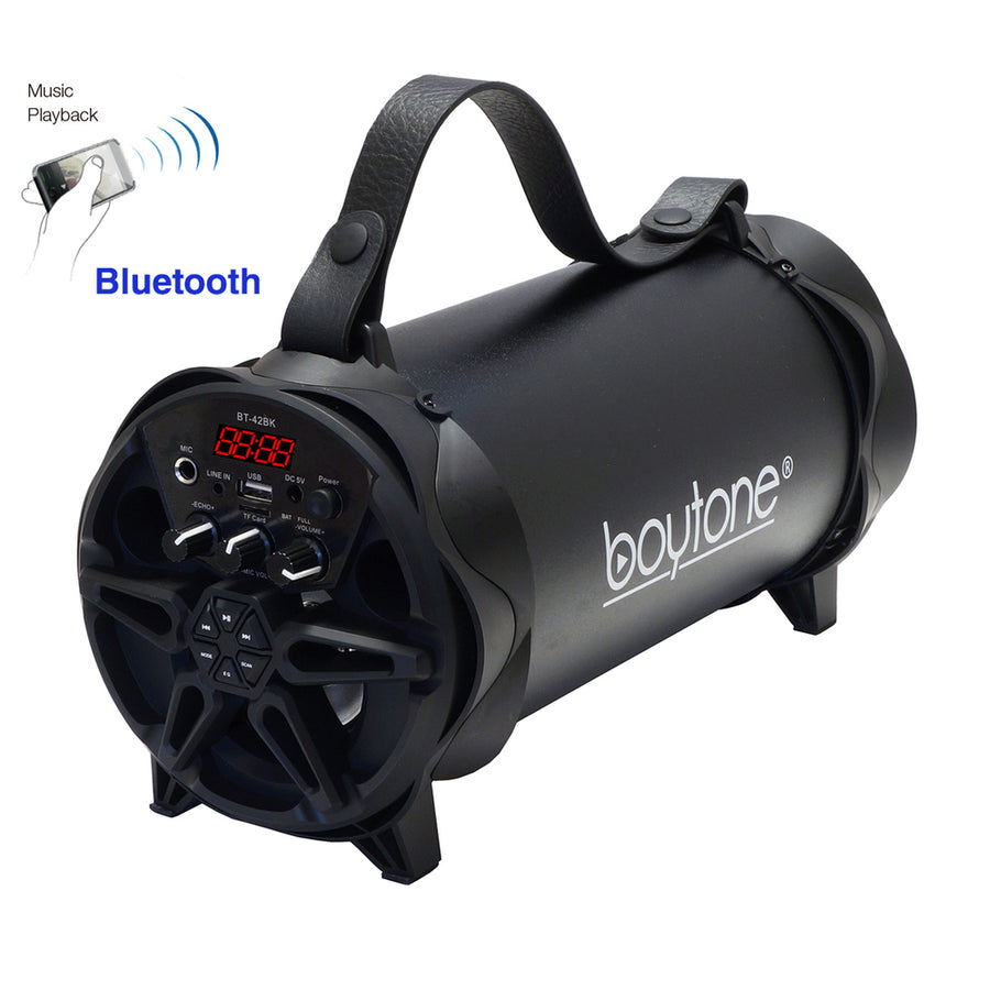 Boytone Bt-42bk Portable Bluetooth Indoor/outdoor 2.1 Hi-fi Cylinder Loud Speaker With Built-in 4\ + 3