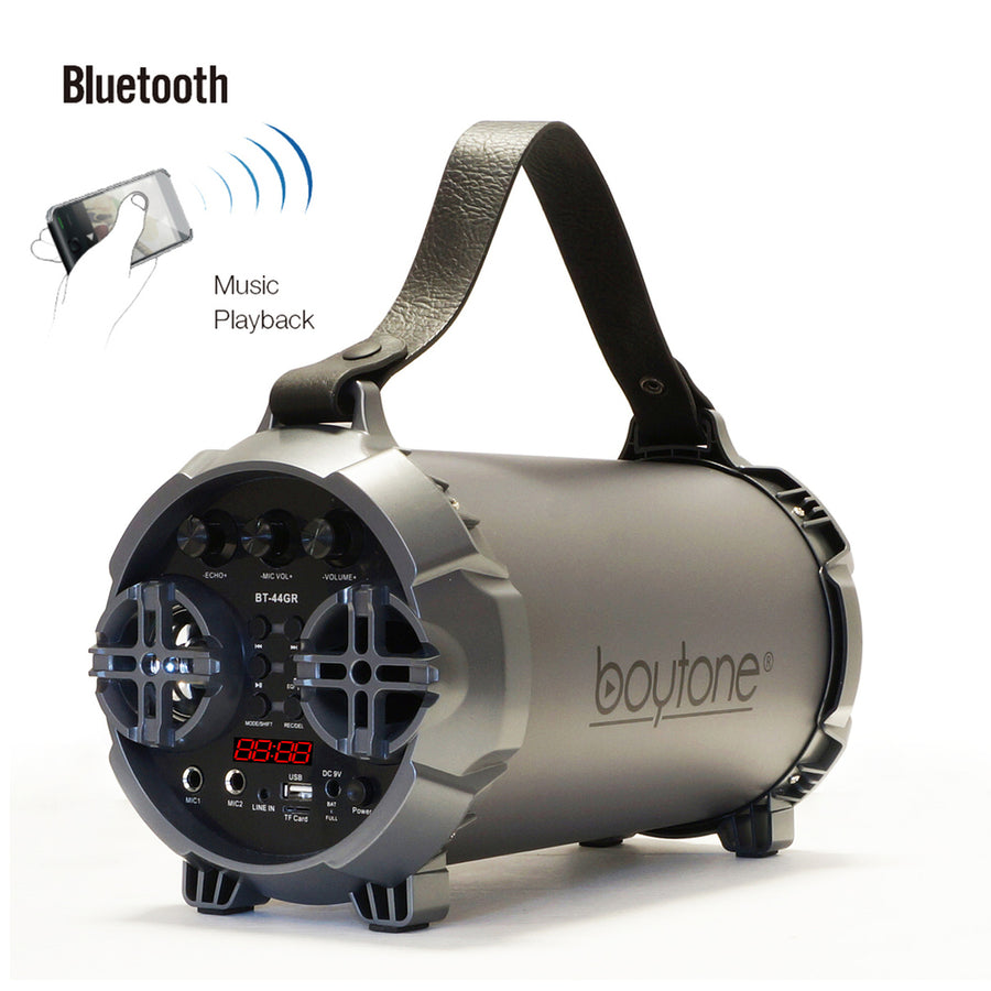 Boytone Bt-44gr Portable Bluetooth Indoor/outdoor 2.1 Hi-fi Cylinder Loud Speaker Built-in 5 + 2