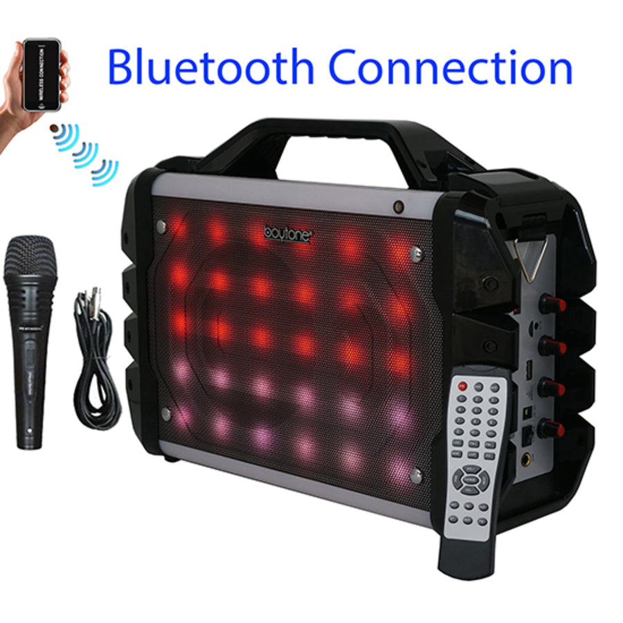 Boytone Bt-52m Portable Audio Karaoke Bluetooth Pa Speaker System With Microphone, F