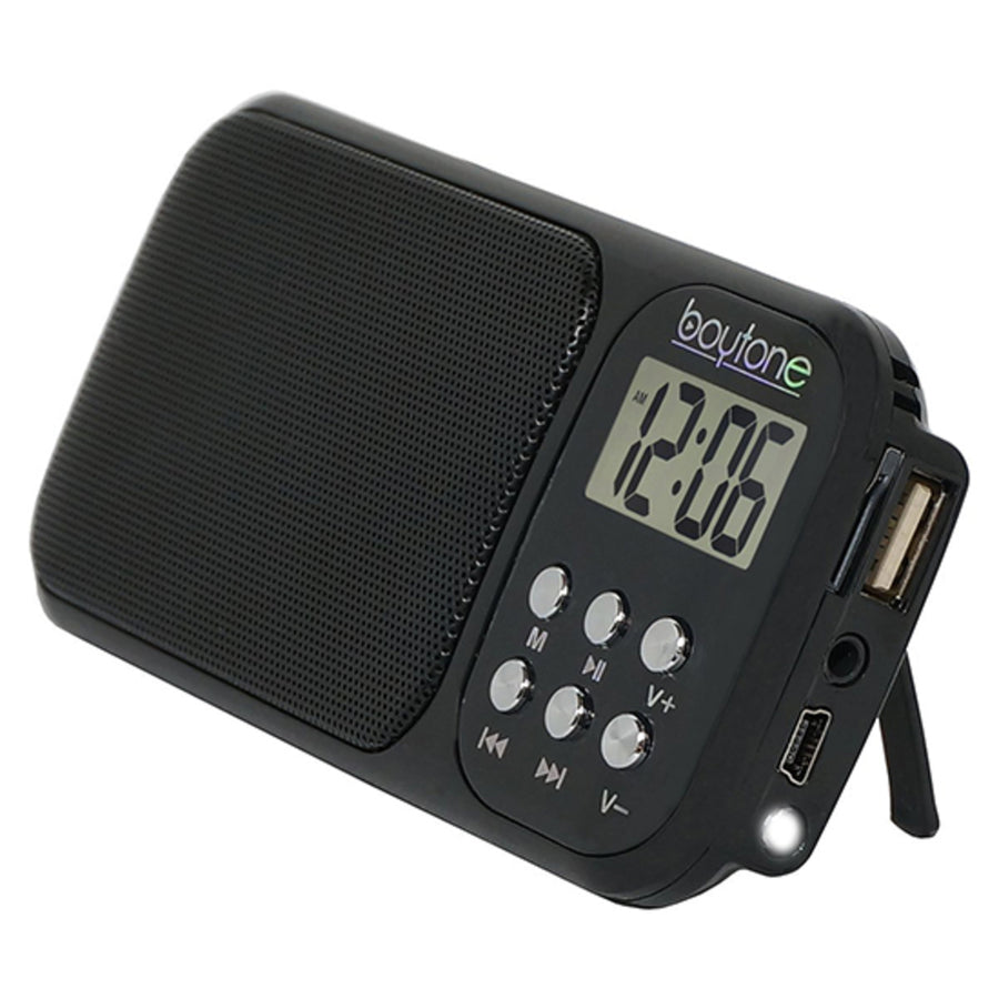 Boytone Bt-92b Portable Fm Transistor Clock Radio Alarm, Countdown Timer, Built-in S