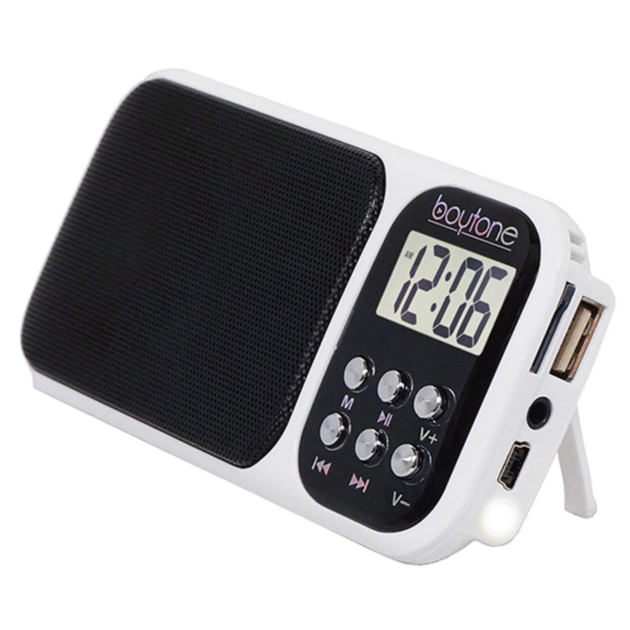 Boytone Bt-92w Portable Fm Transistor Clock Radio