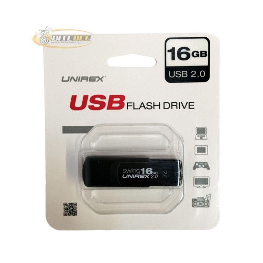 Unirex 16gb Black Color Usb 2.0 Flash Drive Usfw-216s