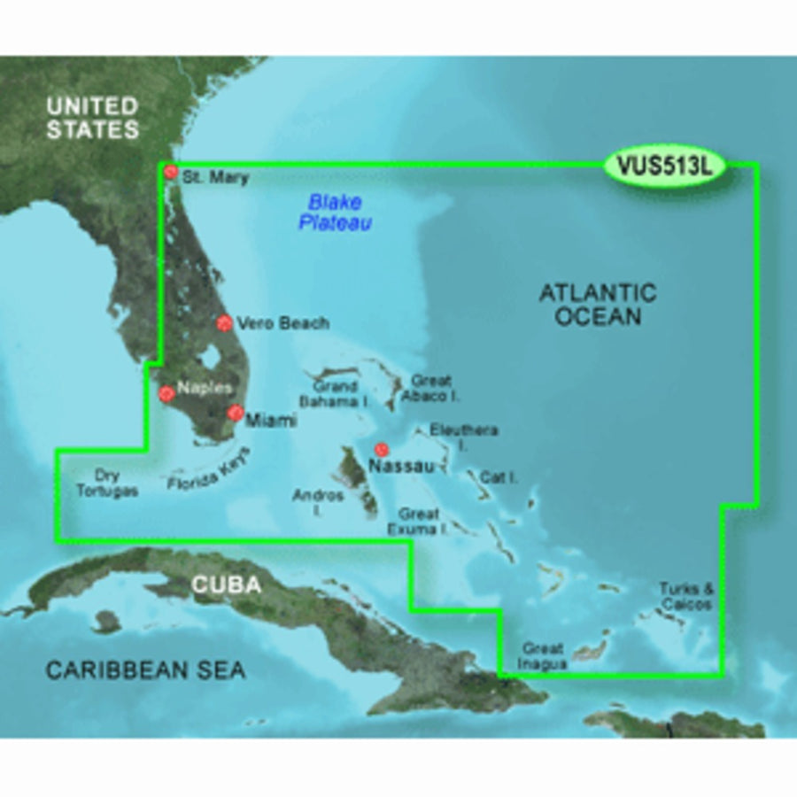 Garmin Bluechart® G3 Vision® Hd - Vus513l - Jacksonville - Bahamas - Microsd™/sd™