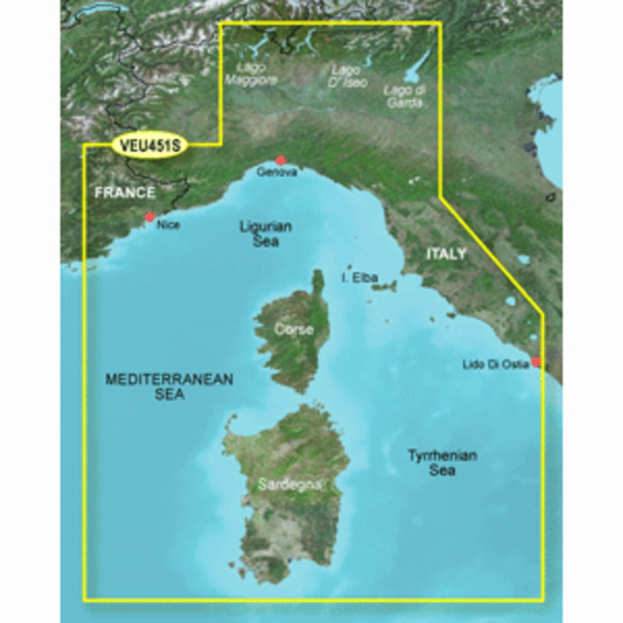 Garmin Bluechart® G3 Vision® Hd - Veu451s - Legurian Sea, Corsica & Sardinia - Microsd™/sd™