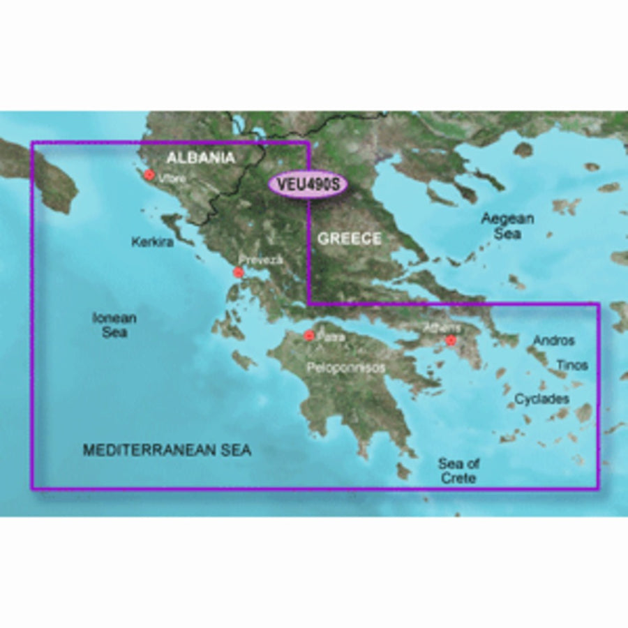 Garmin Bluechart® G3 Vision® Hd - Veu490s - Greece West Coast & Athens - Microsd™/sd™