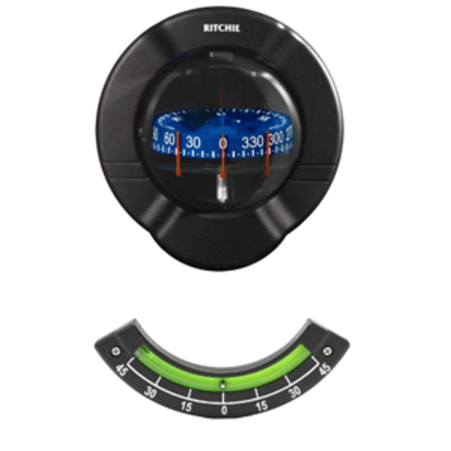 Ritchie Sr-2 Venture Sail Boat Compass W/clinometer - Bulkhead Mount - Black