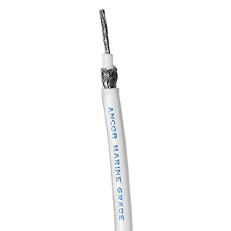 Ancor Rg 8x White Tinned Coaxial Cable - 100'