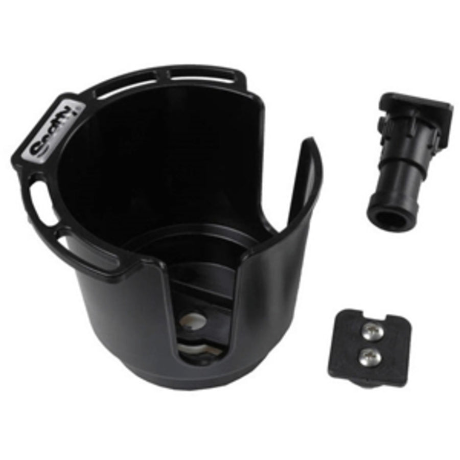 Scotty 311 Drink Holder W/bulkhead/gunnel Mount & Rod Holder Post Mount - Black