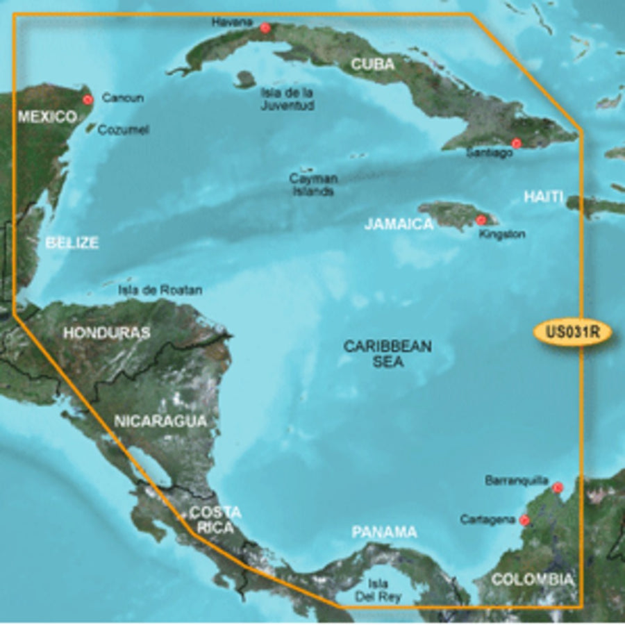 Garmin Bluechart® G2 Hd - Hxus031r - Southwest Caribbean - Microsd™/sd™