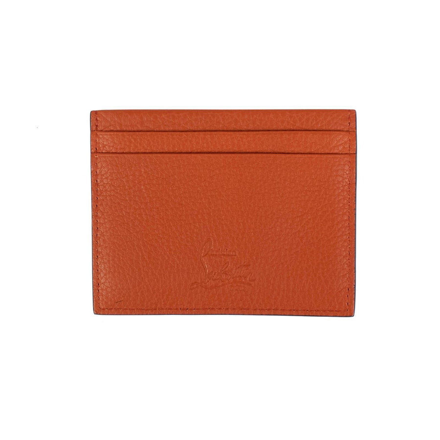 Kios Leather Stud Card Case Wallet - Rust Orange