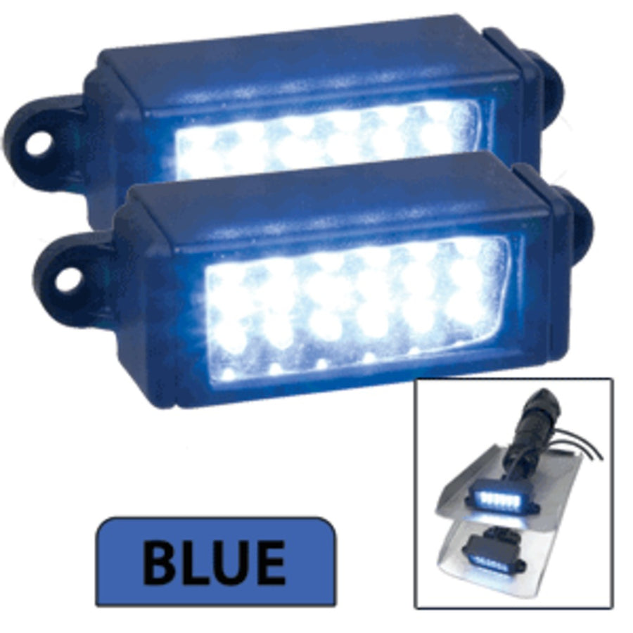 Perko Surface Mount Trim Tab Underwater Lights - Pair - Blue