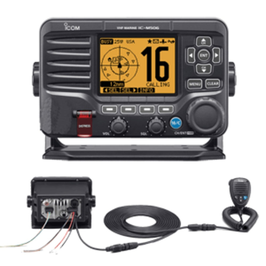 Icom M506 Vhf Fixed Mount W/rear Mic & Nmea 0183/2000® - Black