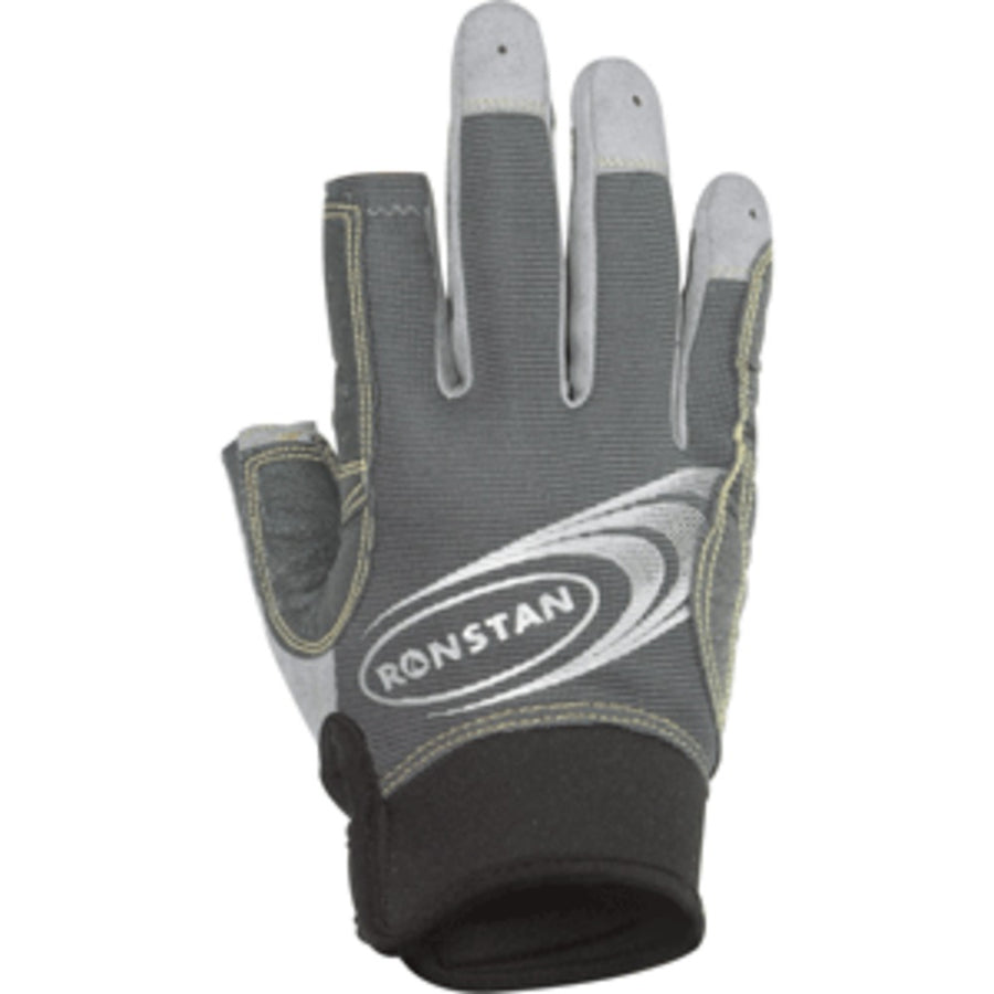 Ronstan Sticky Race Gloves W/3 Full & 2 Cut Fingers - Grey - X-small