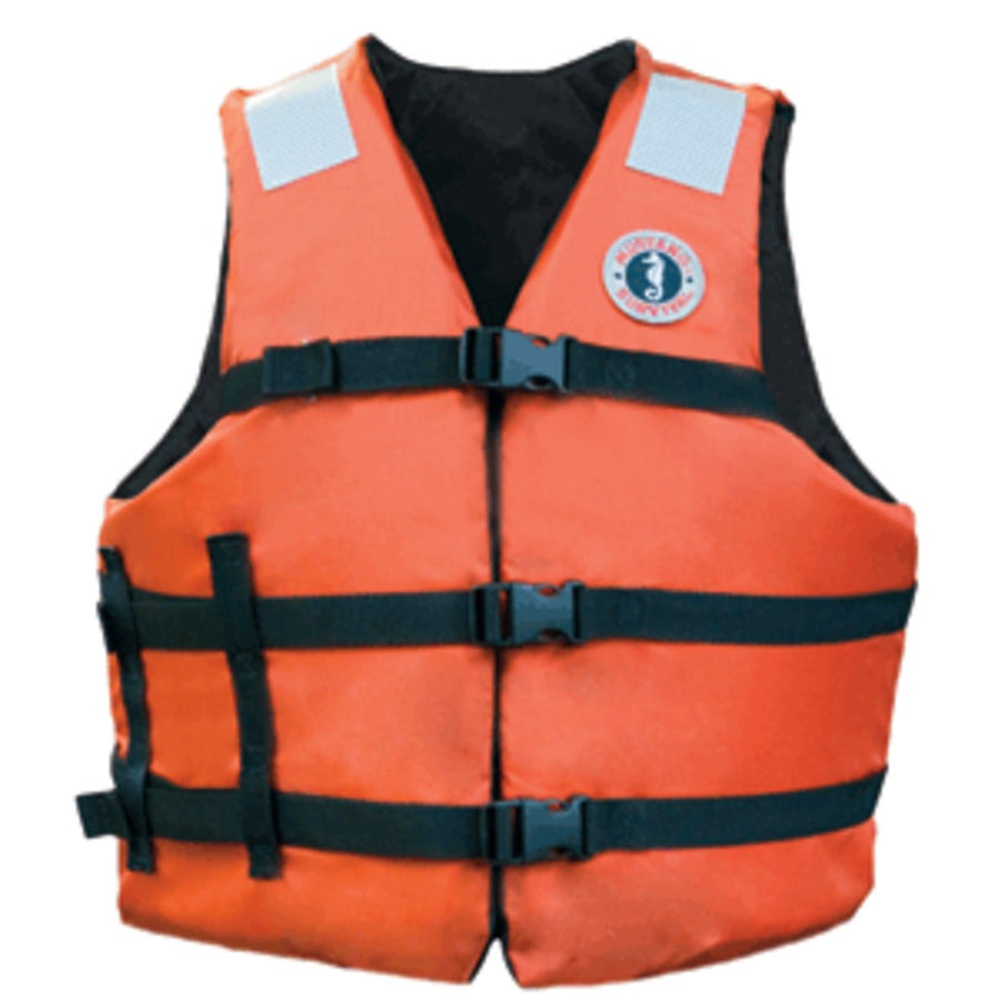 Mustang Adult Universal Fit Industrial Flotation Vest - 30-52 Vest - Orange