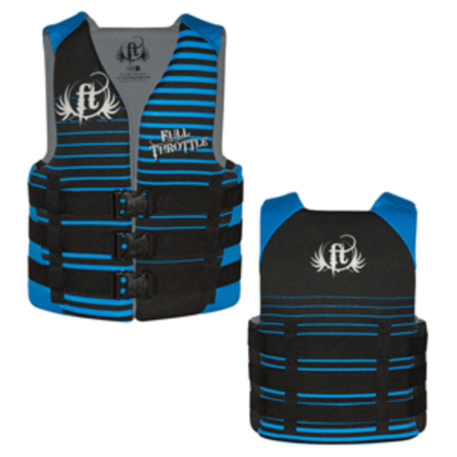 Full Throttle Rapid-dry Life Vest - Teen 90lbs & Over - Black/blue