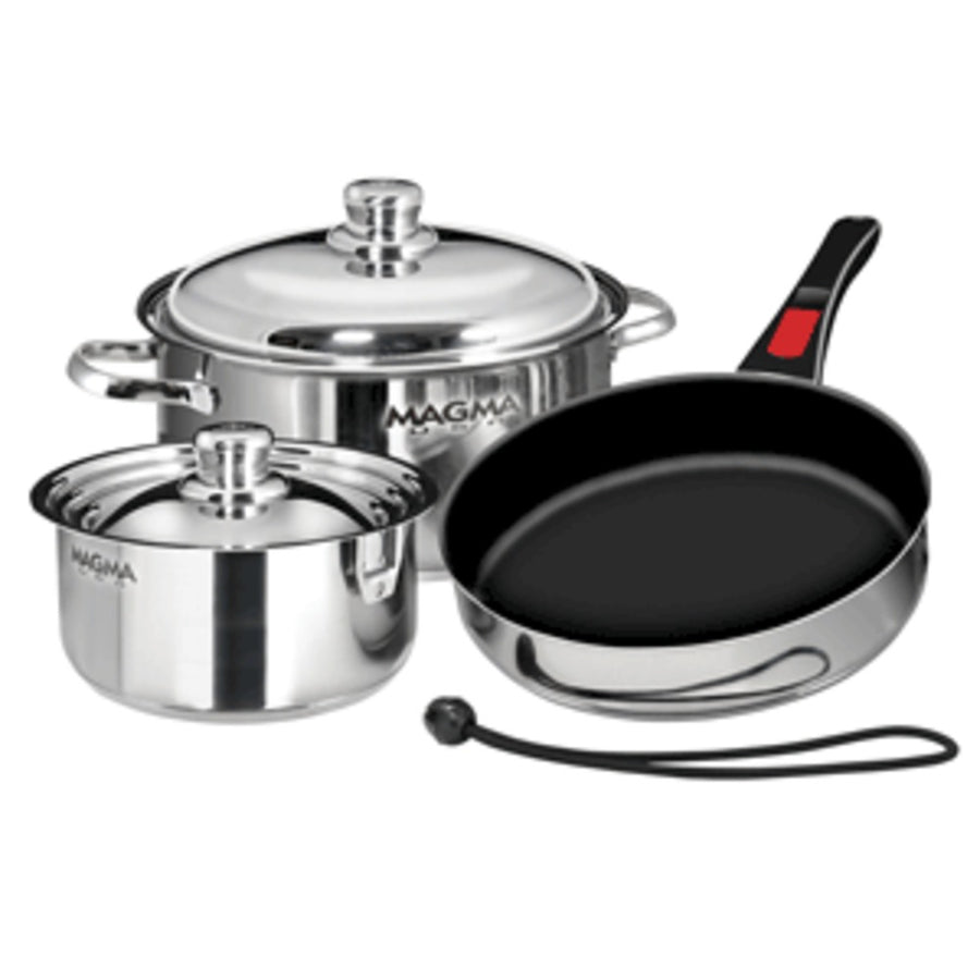 Magma 7-piece Professional Series Gourmet “nesting” Stainless Steel Cookware W/ceramica® Non-stick