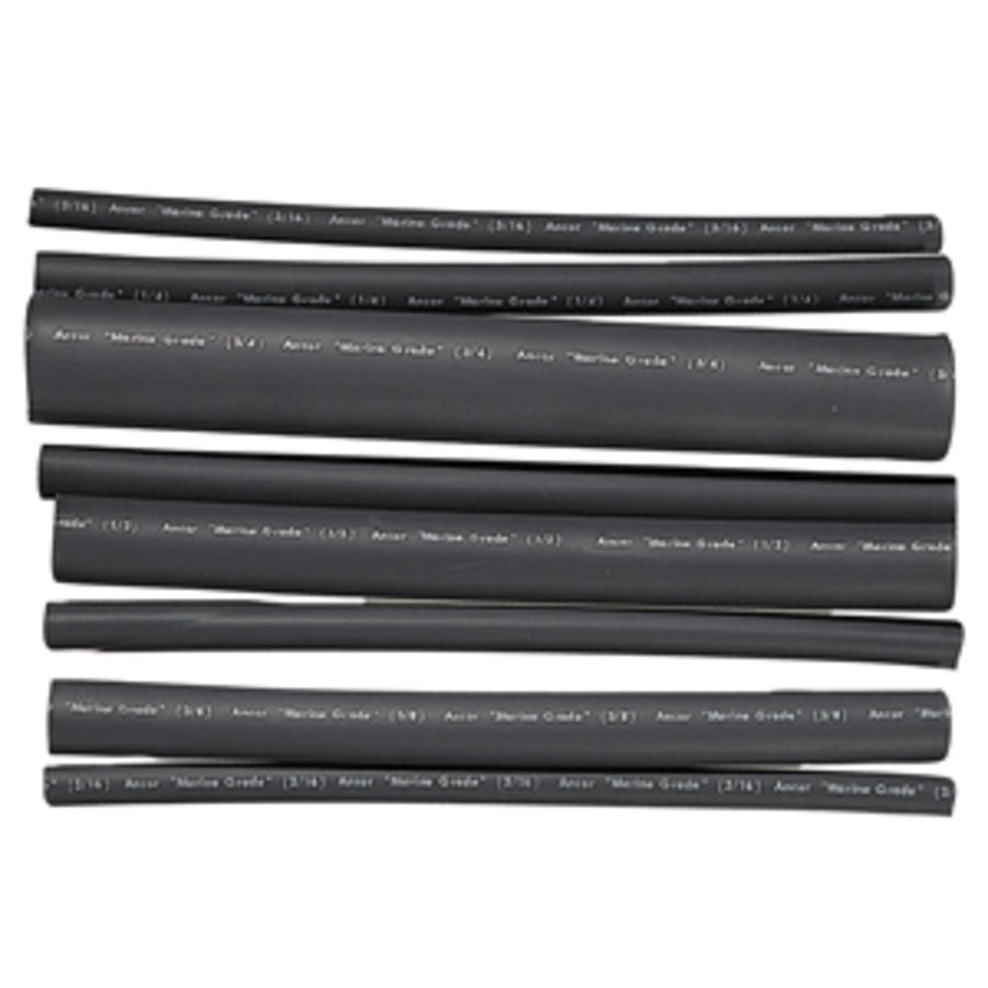 Ancor Adhesive Lined Heat Shrink Tubing - Assorted 8-pack, 6, 20-2/0 Awg, Black