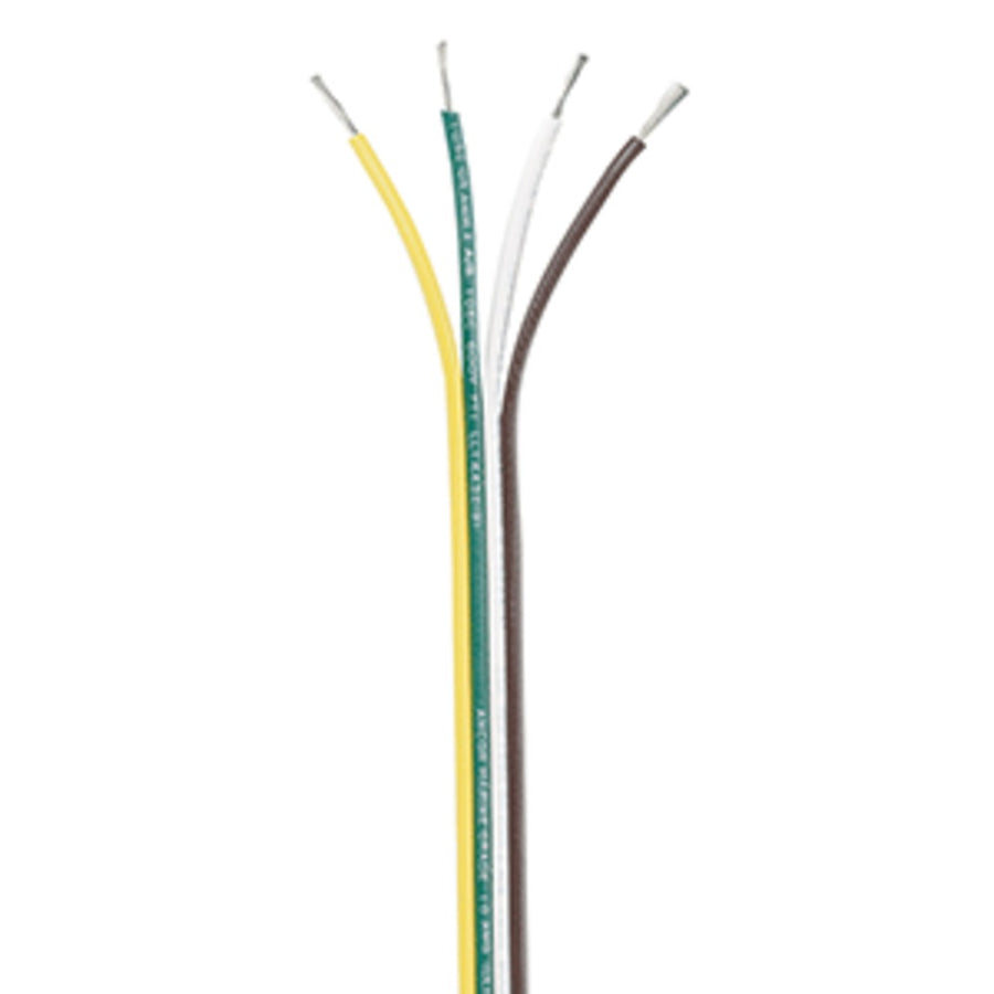 Ancor Ribbon Bonded Cable - 16/4 Awg - Brown/green/white/yellow - Flat - 100