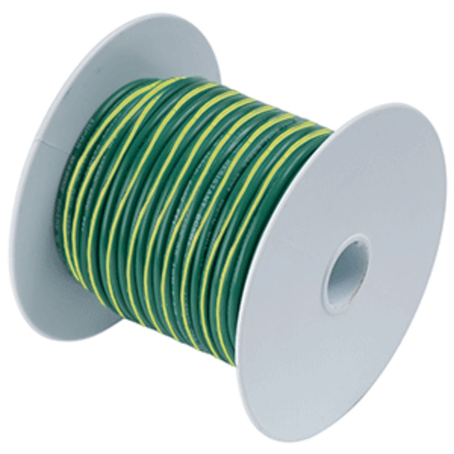 Ancor Green W/yellow Stripe 10 Awg Tinned Copper Wire - 25