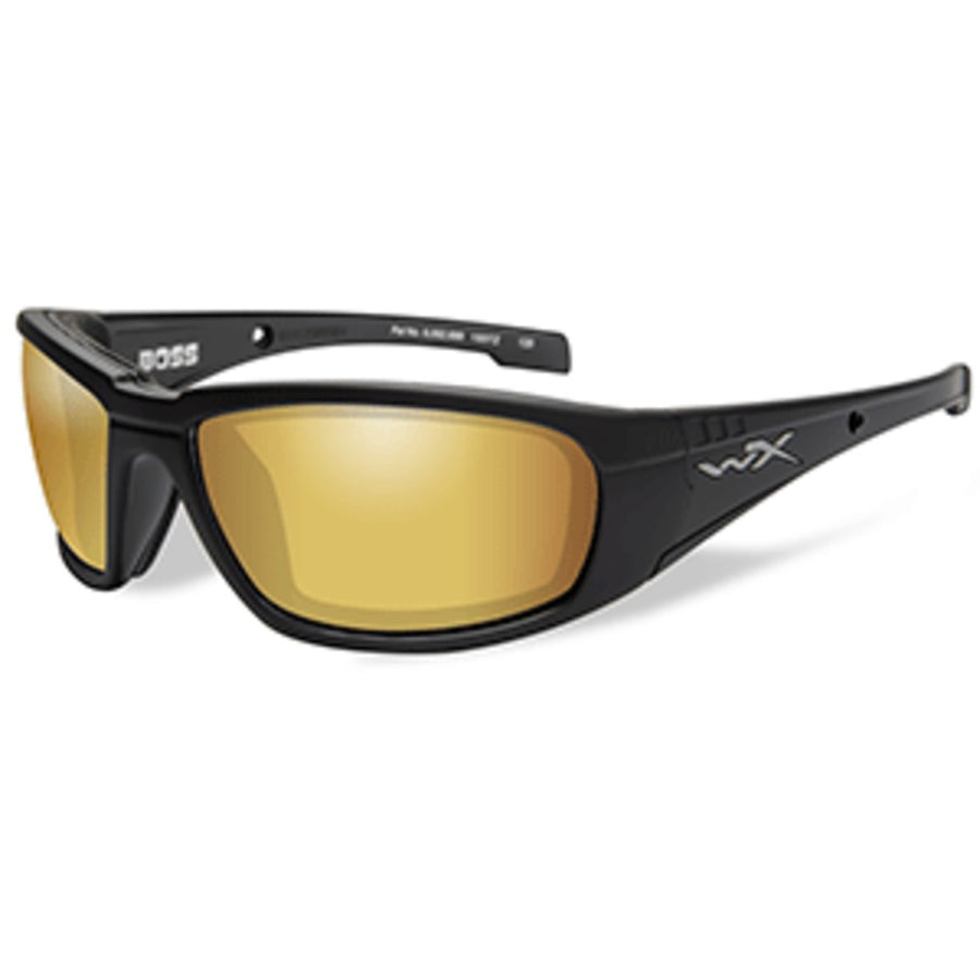 Wiley X Boss Polarized Venice Sunglasses - Gold Mirror Lens - Matte Black Frame