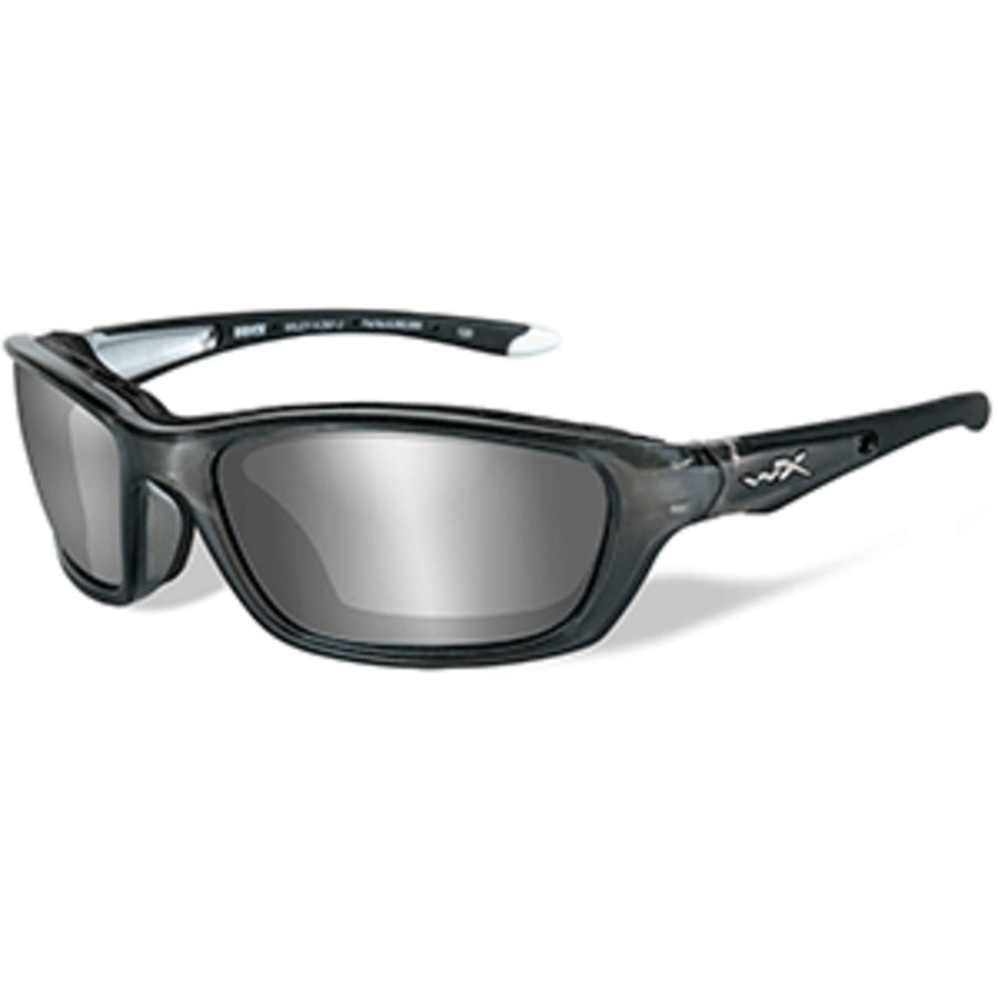 Wiley X Brick Sunglasses - Silver Flash Lens - Crystal Metallic Frame