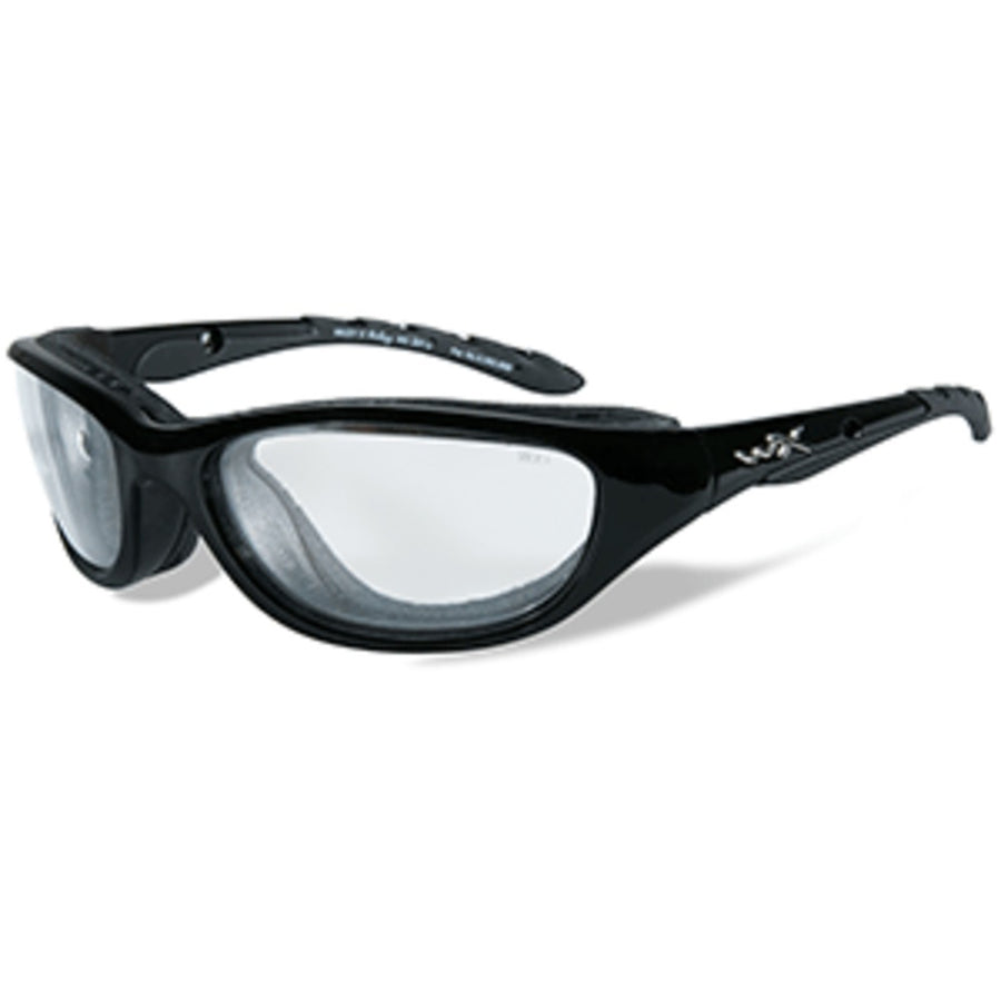 Wiley X Airrage Sunglasses - Clear Lens - Gloss Black Frame