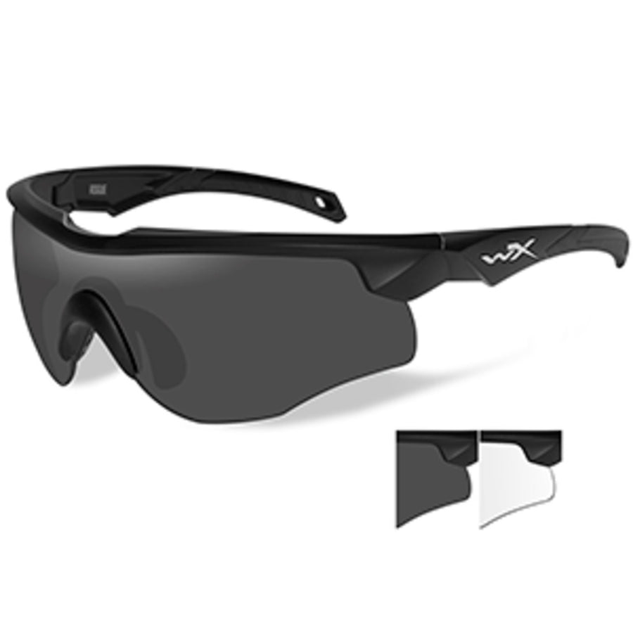 Wiley X Rogue Sunglasses - Smoke Grey/clear Lens - Matte Black Frame