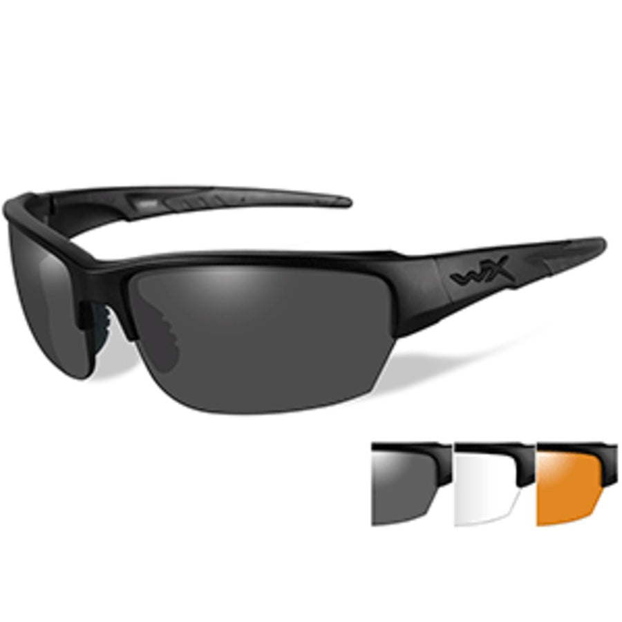 Wiley X Saint Sunglasses - Smoke Grey/clear/rust Lens - Matte Black Frame