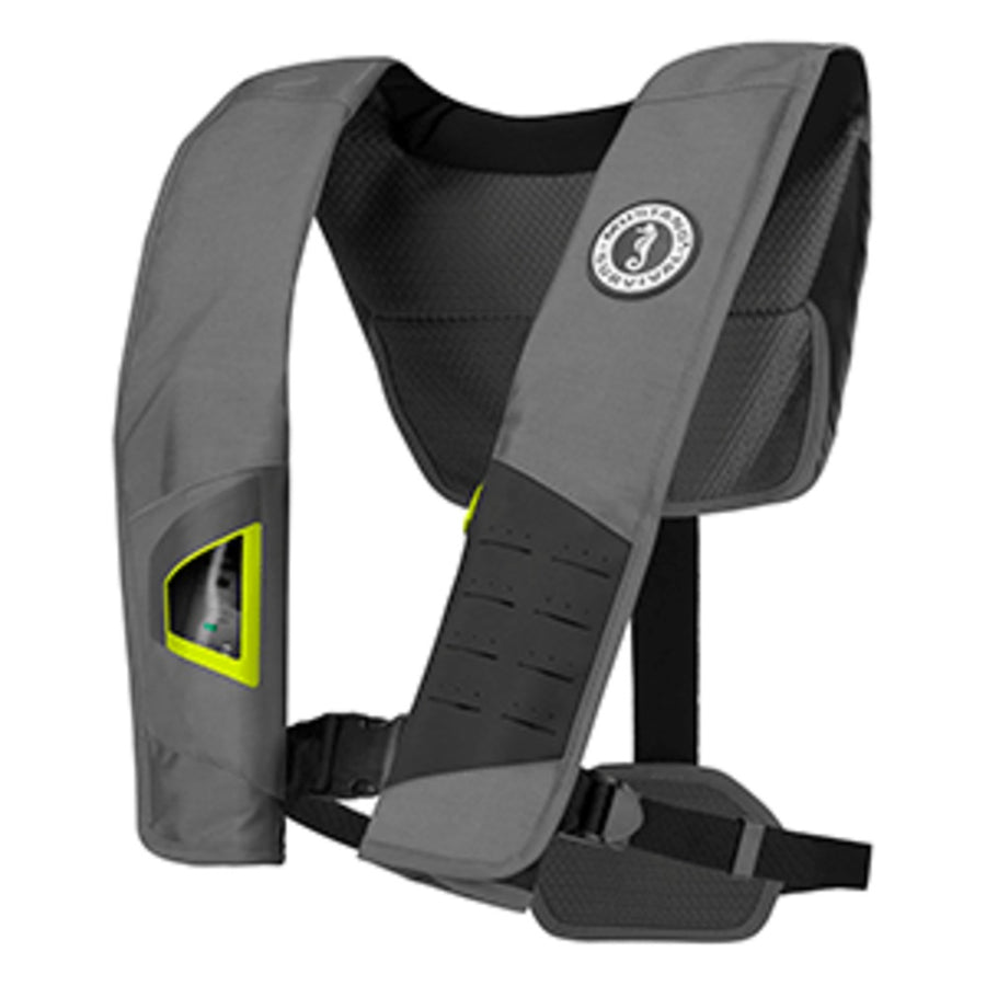 Mustang Dlx 38 Deluxe Manual Inflatable Pfd - Gray/fluorescent Yellow