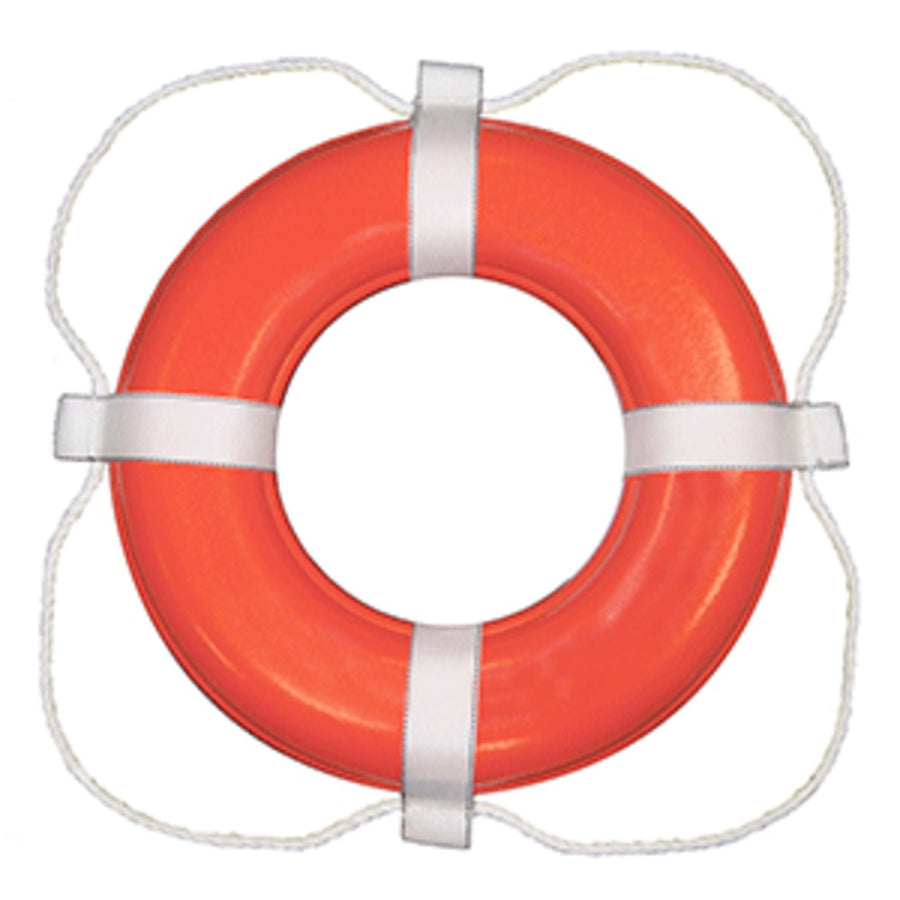 Taylor Made Foam Ring Buoy - 24 - Orange W/white Rope